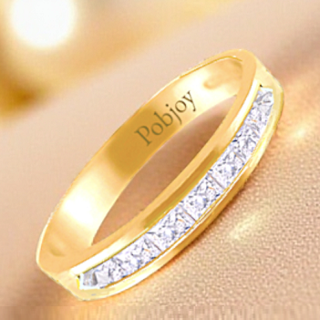 Channel Set Reverse Diamond Half Eternity Ring 1.00 Carat
