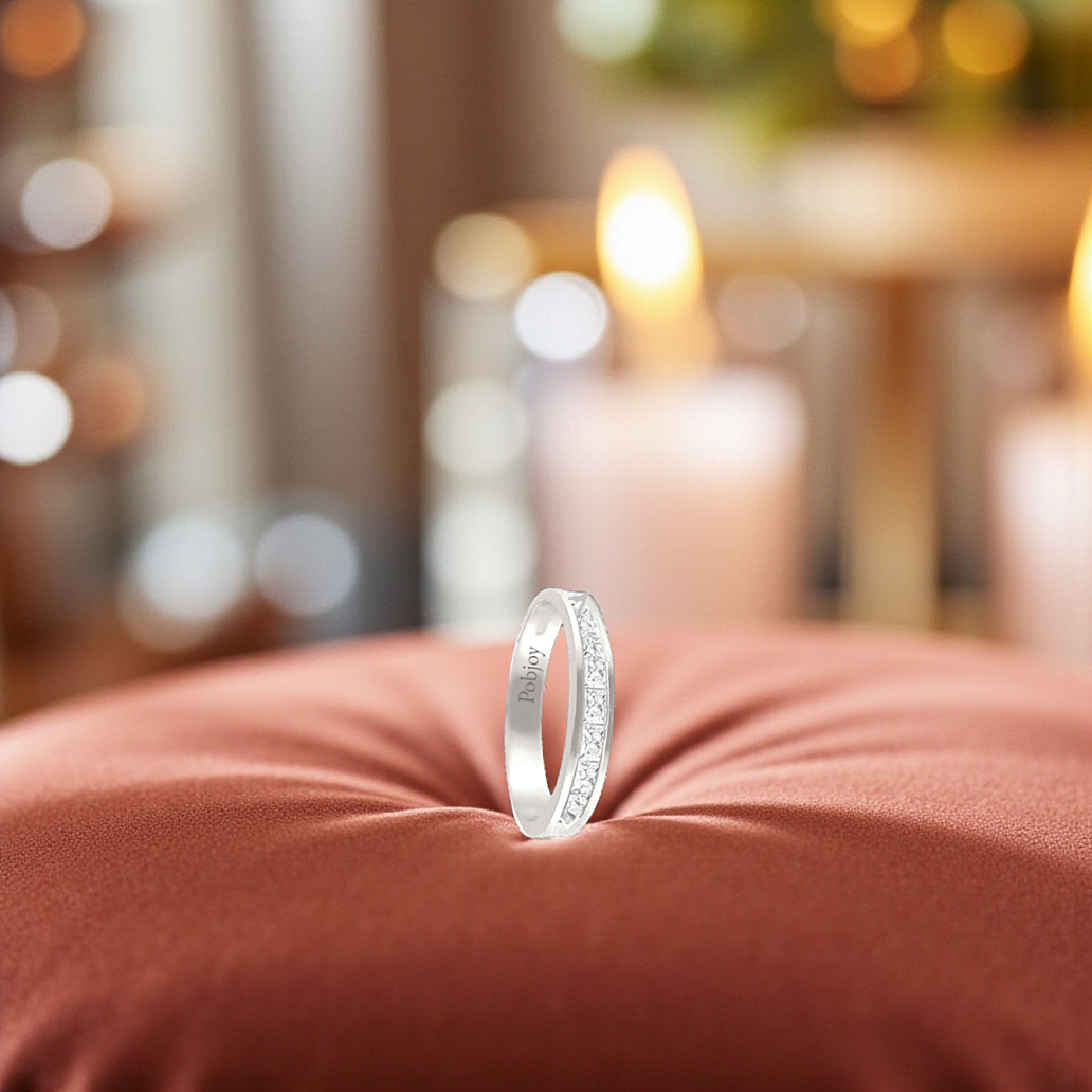 Channel Set Reverse Diamond Half Eternity Ring 1.00 Carat - Pobjoy Diamonds