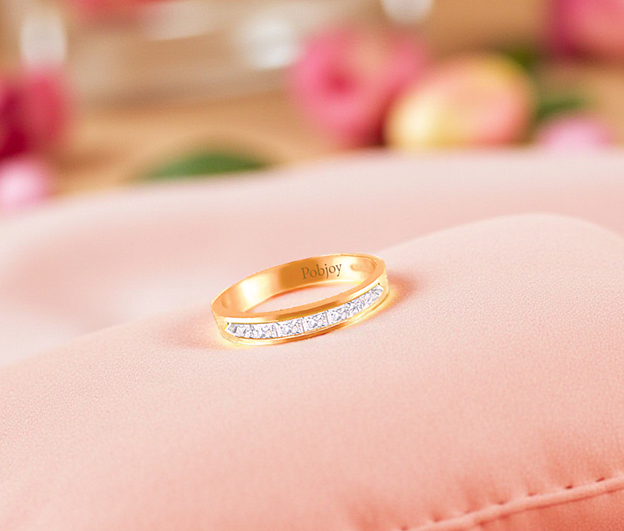 Channel Set Reverse Diamond Half Eternity Ring 1.00 Carat - Pobjoy Diamonds