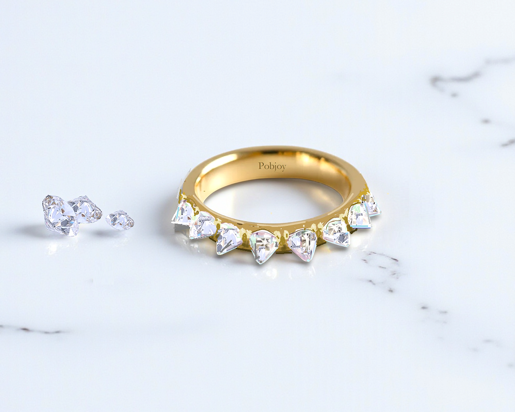 Grain Set Reverse Diamond Eternity Ring - Pobjoy Diamonds