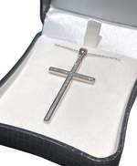 18K White Gold & 0.70 Carats Diamond Cross Pendant - Pobjoy Diamonds