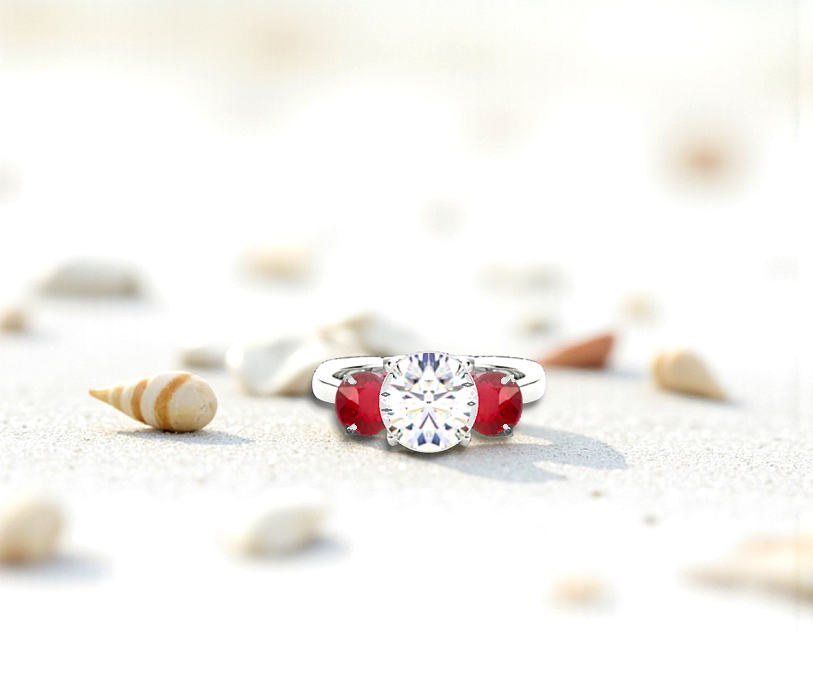 Diamond & Ruby Trilogy Ring - Options - Pobjoy Diamonds