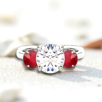 Diamond & Ruby Trilogy Ring - Options. Pobjoy Diamonds