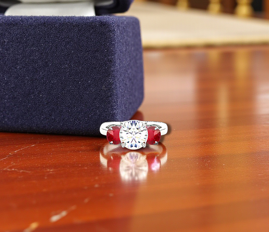 Diamond & Ruby Trilogy Ring - Options - Pobjoy Diamonds