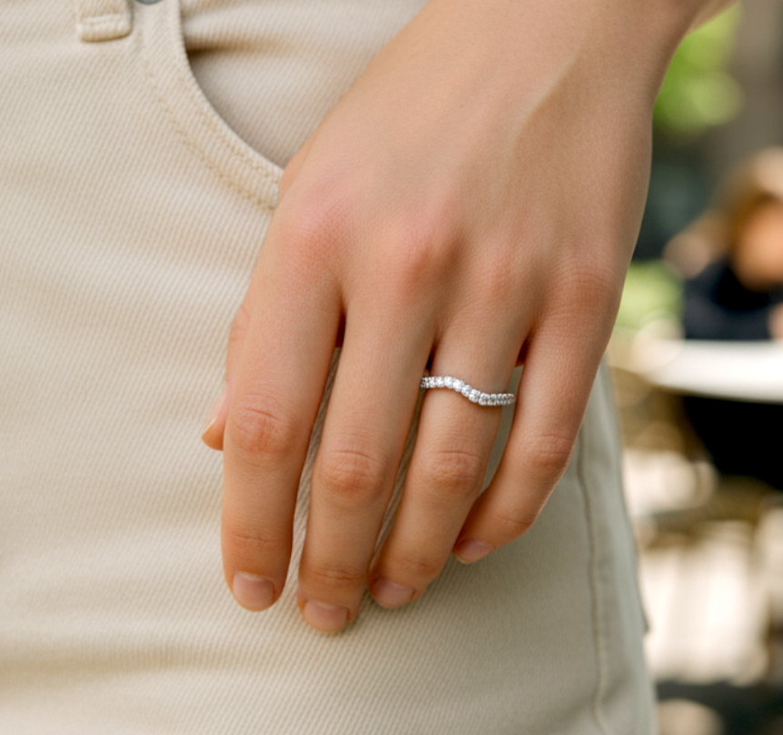 Grain Set Diamond Wave Eternity or Cocktail Ring - Pobjoy Diamonds