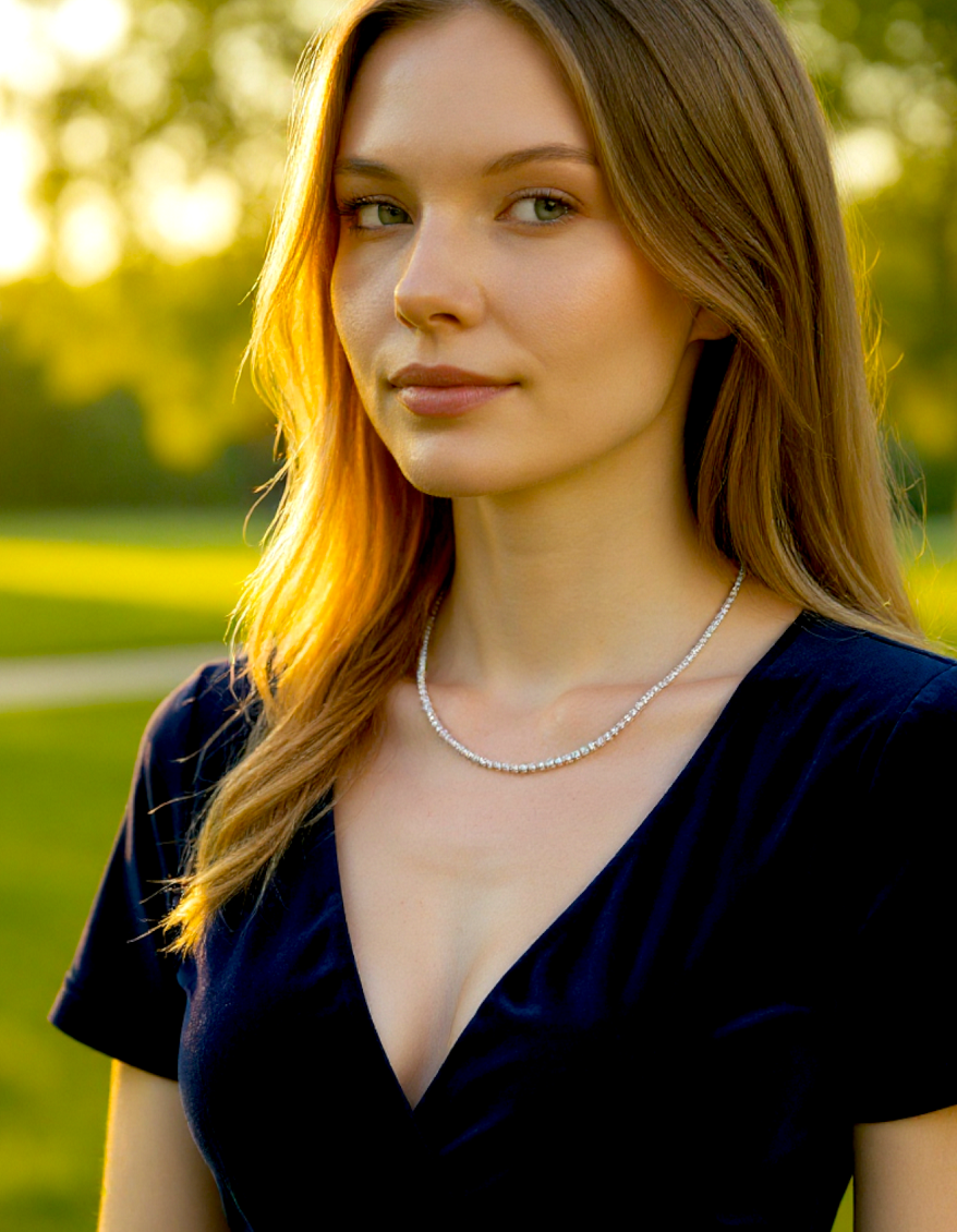 18K White Gold Graduated Diamond Line Necklace 27.5 Carats - Pobjoy Diamonds