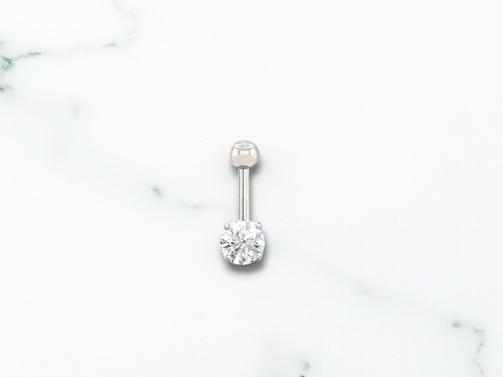 Prong Set Twin Solitaire Diamond Belly Ring 0.85 Carat - Pobjoy Diamonds