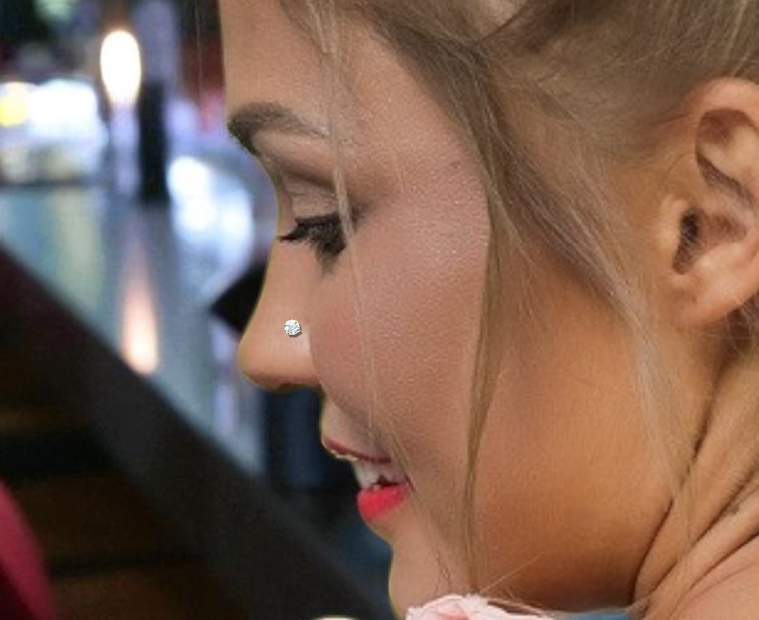 14K Gold & Diamond L-Bend Nose Stud Piercing. Pobjoy Diamonds.