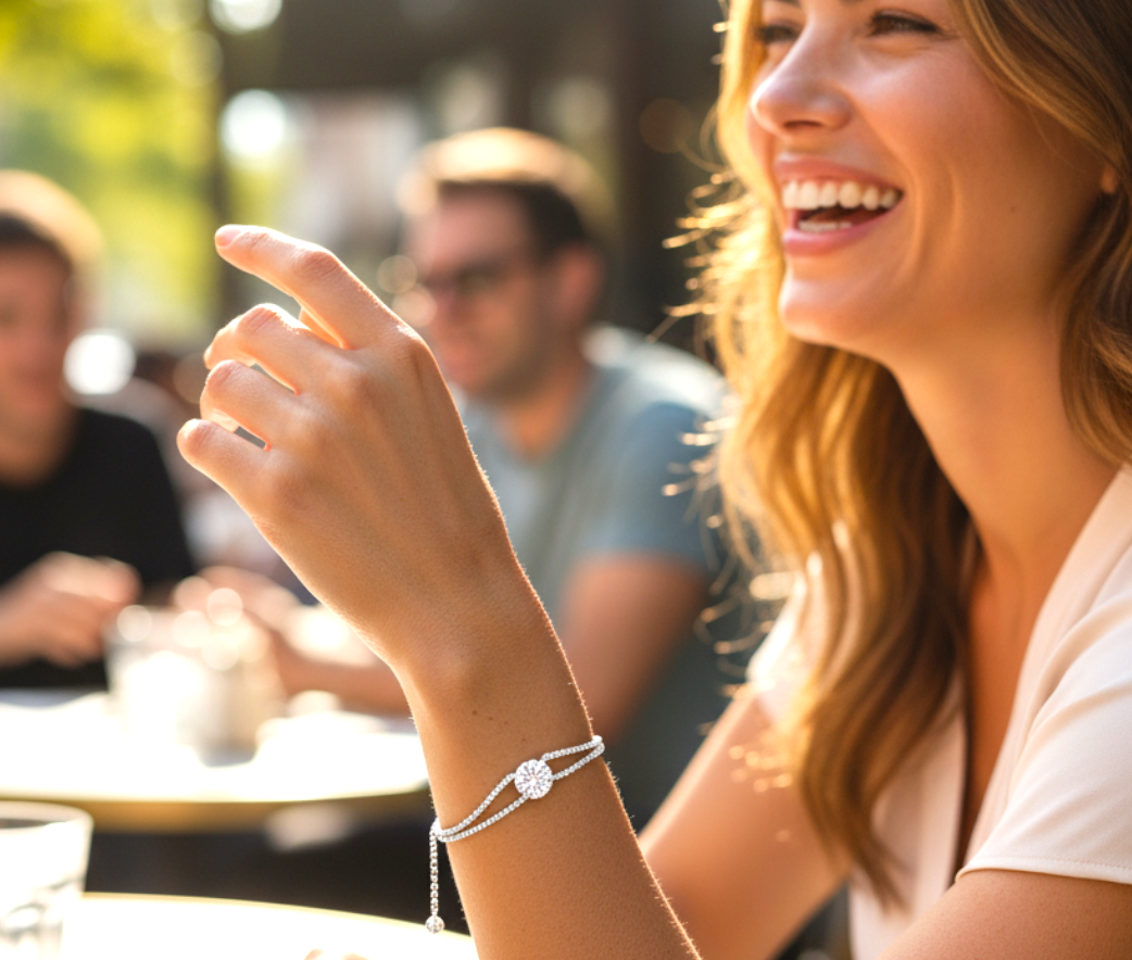 Round Brilliant Cut Diamond Chain Bracelet - Options