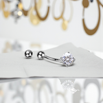 Platinum & Titanium One Carat Lab Diamond Belly Ring - Pobjoy Diamonds