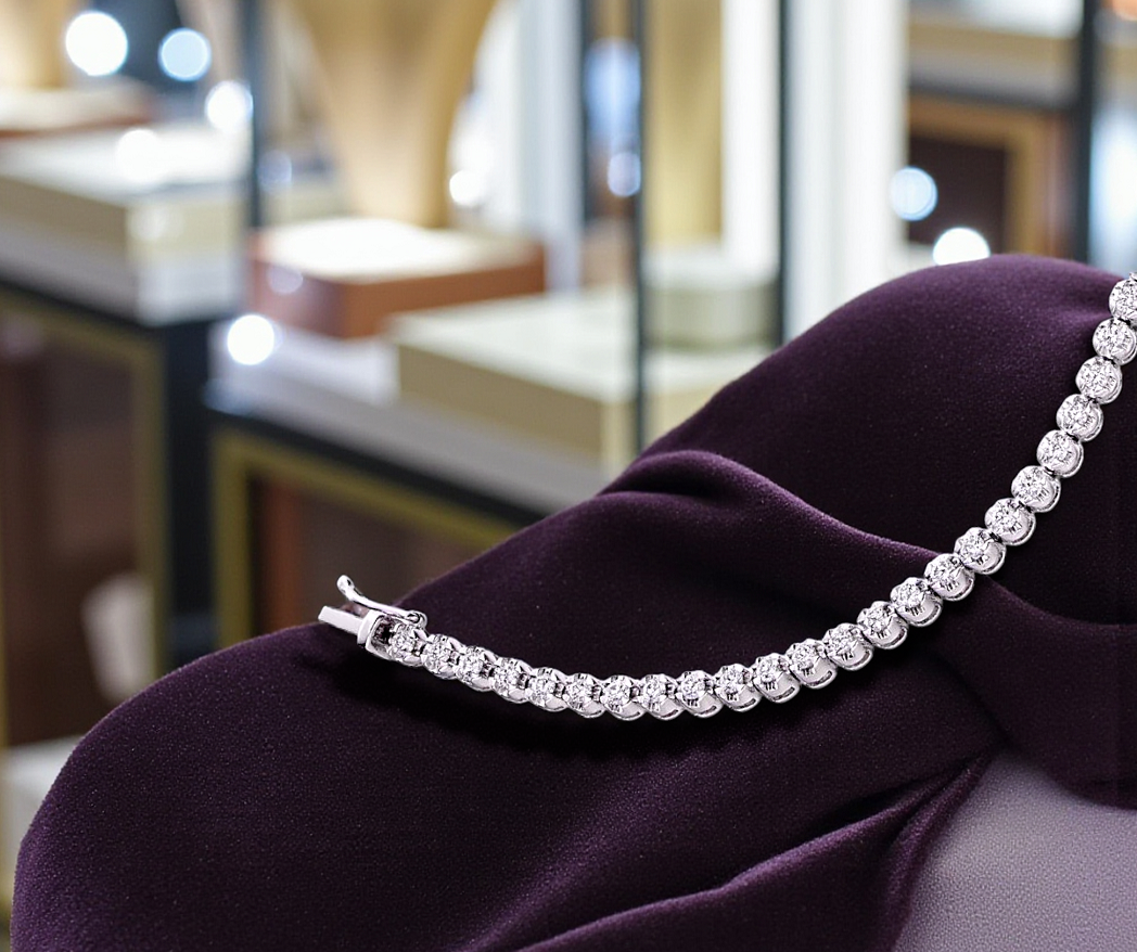 950 Platinum Ladies Round Brilliant Cut 2.00 CTW Diamond Tennis Bracelet