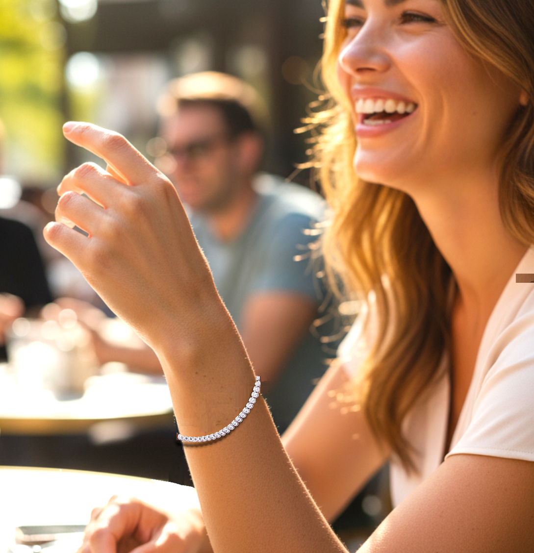 950 Platinum Ladies Round Brilliant Cut 2.00 CTW Diamond Tennis Bracelet