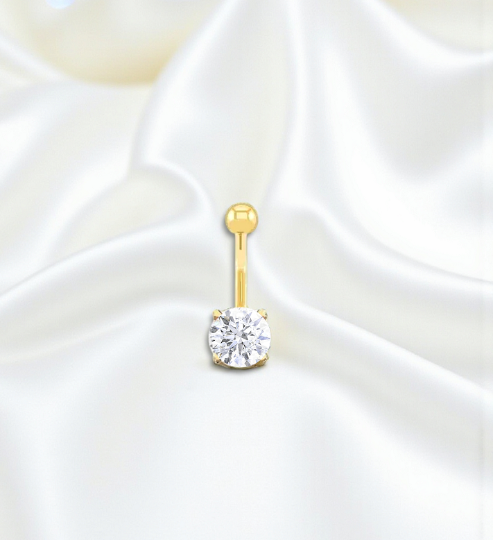 Gold or Platinum Lab Diamond Belly Ring E/VS1 - Options - Pobjoy Diamonds