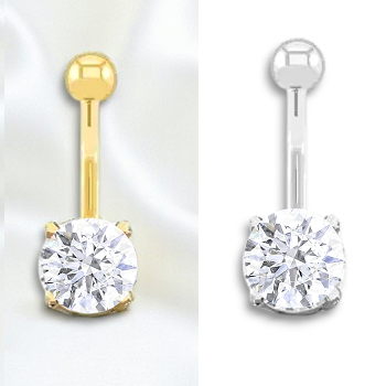 Prong Set Lab Diamond Belly Ring E/VS1 - Options. Pobjoy Diamonds