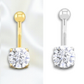 Prong Set Lab Diamond Belly Ring E/VS1 - Options. Pobjoy Diamonds
