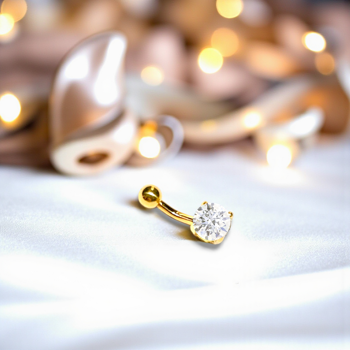 Prong Set Lab Diamond Belly Ring E/VS1 - Options. Pobjoy Diamonds