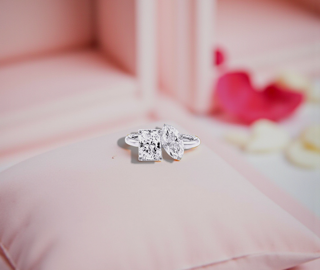 Toi Et Moi Diamond Engagement Ring. Pobjoy Diamonds