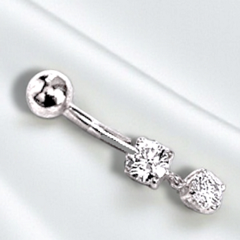 Double Diamond Dangly Belly Ring 0.33 Carats NEW
