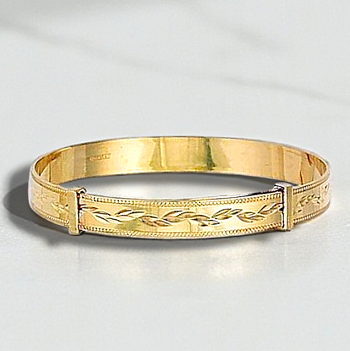 9K Yellow Gold Baby/Infants Expandable Bangle