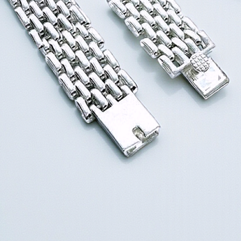 Sterling Silver Mens Heavy Link Mesh Bracelet Medium Width