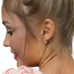 Platinum Diamond Hoop Earrings 0.36 Carat