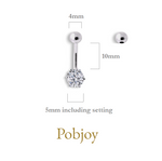 Platinum & Titanium 0.30 Carat Natural Diamond Belly Ring - Special Offer - Pobjoy Diamonds