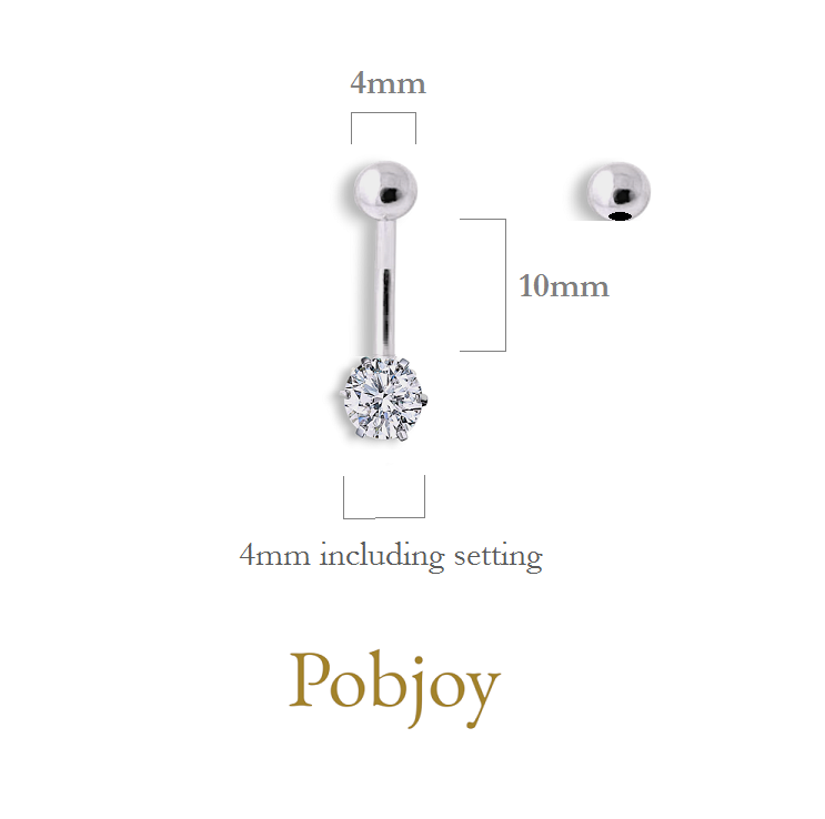 Platinum & Titanium 0.20 Carat Natural Diamond Belly Ring - Special Offer - Pobjoy Diamonds