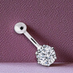 Titanium & Silver 0.80 Carat Lab Diamond Belly Ring - Special Black Friday Offer
