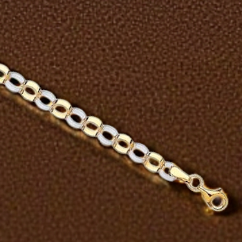 9K Yellow & White Gold Interlink Bracelet