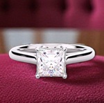 Custom Princess Cut Solitaire Lab Grown Diamond Ring 0.75 To 2.00 Carats