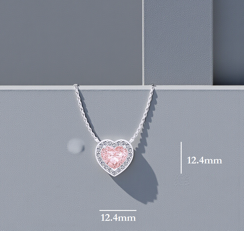 Lab Grown 1.10 Carat Vivid Pink Heart Diamond Necklace - Pobjoy Diamonds