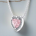 Lab Grown 1.10 Carat Vivid Pink Heart Diamond Necklace - Pobjoy Diamonds