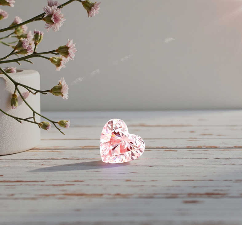 Lab Grown 1.10 Carat Vivid Pink Heart Diamond Necklace - Pobjoy Diamonds
