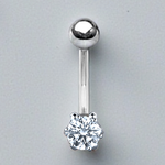 Platinum & Titanium 0.20 Carat Natural Diamond Belly Ring - Special Offer