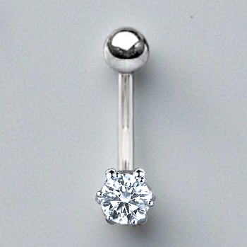 Platinum & Titanium 0.20 Carat Natural Diamond Belly Ring - Special Offer