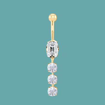 Platinum or Gold Four Stone Lab Diamond Drop Belly Ring 1.45 Carats - E/VS1 - Pobjoy Diamonds