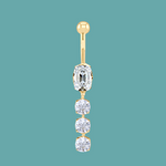 Platinum or Gold Four Stone Lab Diamond Drop Belly Ring 1.45 Carats - E/VS1 - Pobjoy Diamonds
