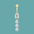Platinum or Gold Four Stone Lab Diamond Drop Belly Ring 1.45 Carats - E/VS1 - Pobjoy Diamonds