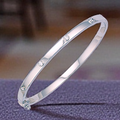 White Gold Diamond Hinged Flat Bangle