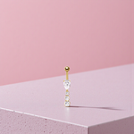 Pear & Round Cut Lab Diamond Dangly Belly Ring - Pobjoy Diamonds