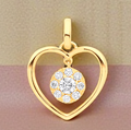 9K Gold 0.30 Carat Diamond Heart Silhouette Pendant - Pobjoy Diamonds