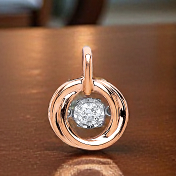 9K Rose Gold 0.10 Carat Dancing Diamond Pendant - Pobjoy Diamonds