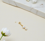 Double Diamond Dangly Belly Ring 0.33 Carats - Pobjoy Diamonds