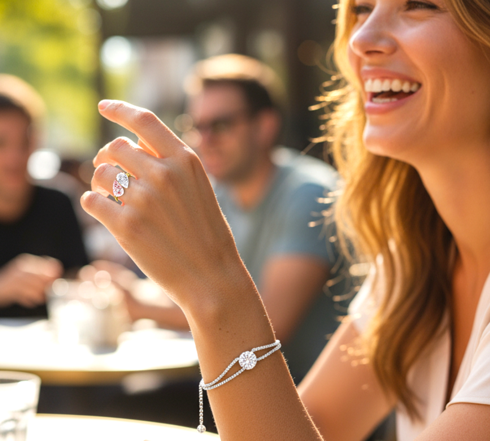 Toi Et Moi Pink & White Lab Diamond Engagement Ring - Options - Pobjoy Diamonds