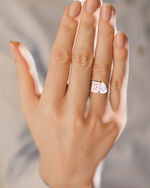 Toi Et Moi Pink Cushion & Pear Lab Diamond Engagement Ring - Options - Pobjoy Diamonds