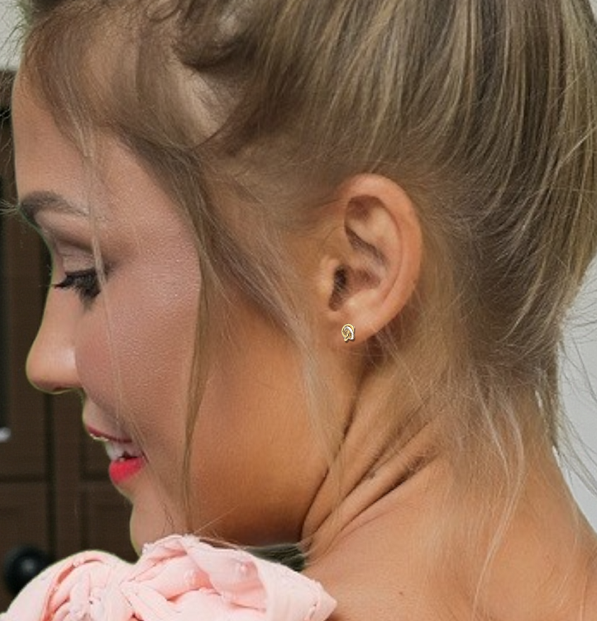 9K White & Yellow Gold Open Knot Stud Earrings - Pobjoy Diamonds