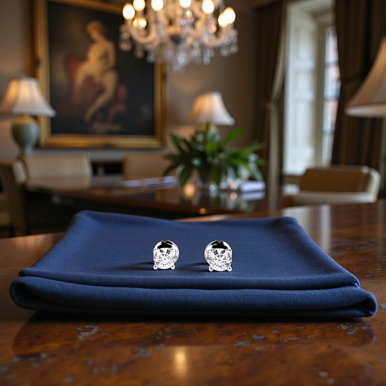 Platinum 0.40 Carat Diamond Stud Earrings - F/VS