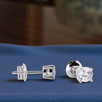 Platinum 0.40 Carat Diamond Stud Earrings - F/VS