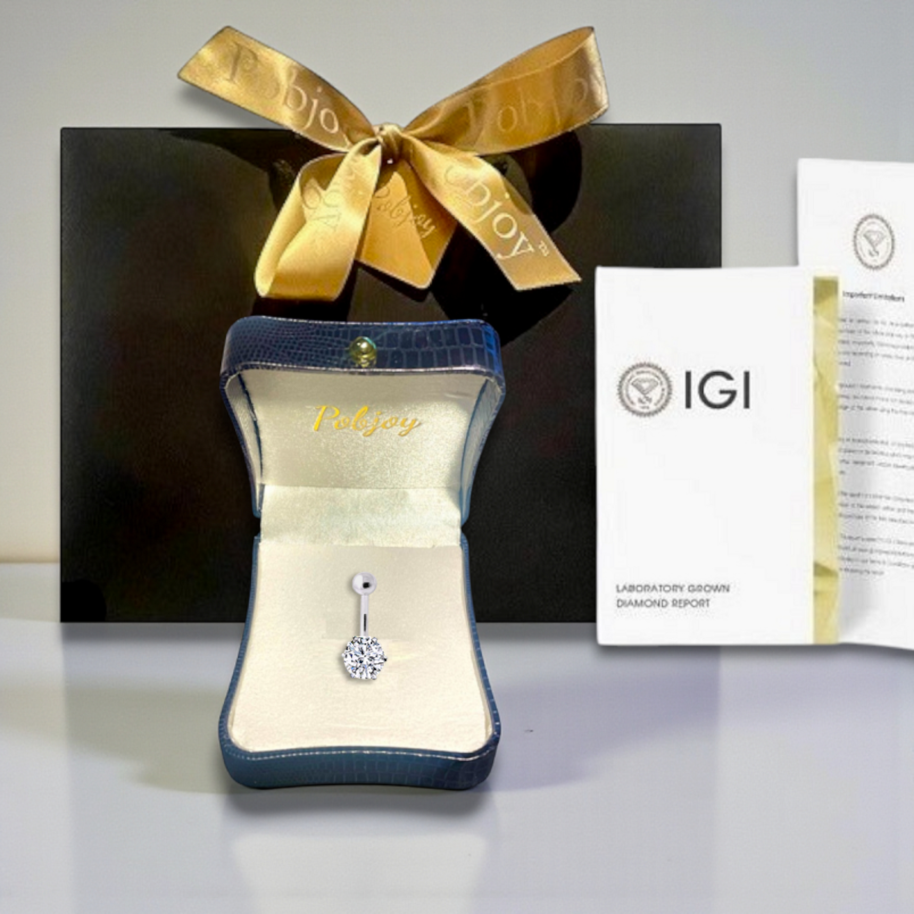 Titanium & Silver 0.80 Carat Lab Diamond Belly Ring - Special Black Friday Offer - Pobjoy Diamonds