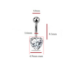 Silver & Titanium Heart Lab Diamond Belly Ring D-E/VS1 - Options - Pobjoy Diamonds